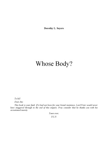 Whose Body? (Lord Peter Wimsey Mysteries)