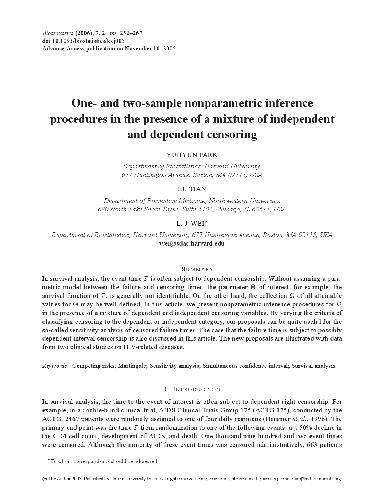 One- and two-sample nonparametric inference procedures in the presence of a mixture of independent and dependent censoring