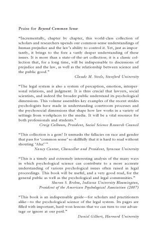 Beyond Common Sense: Psychological Science in the Courtroom