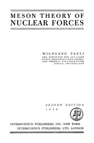 Meson Theory of Nuclear Forces