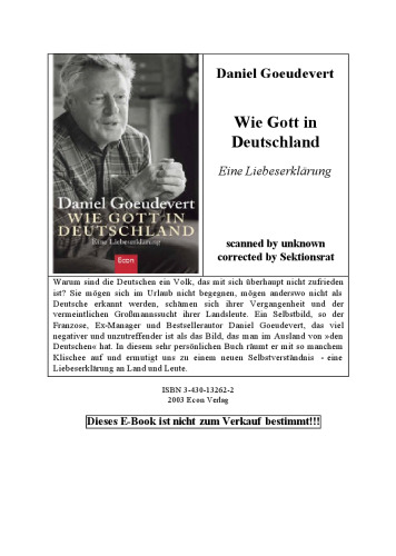 Wie Gott in Deutschland. Eine Liebeserklärung