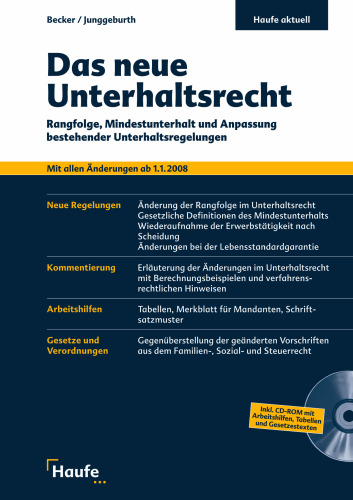 Das neue Unterhaltsrecht: Rangfolge, Mindestunterhalt und Anpassung bestehender Unterhaltsregelungen (2008)