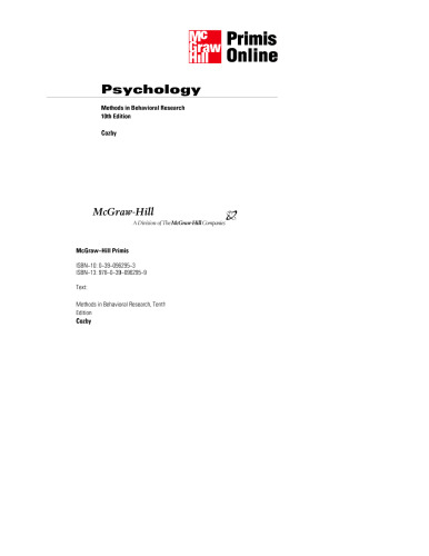 Methods in Behavioral Research 10th Edition