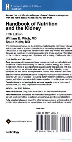 Handbook of Nutrition and the Kidney 5th Edition