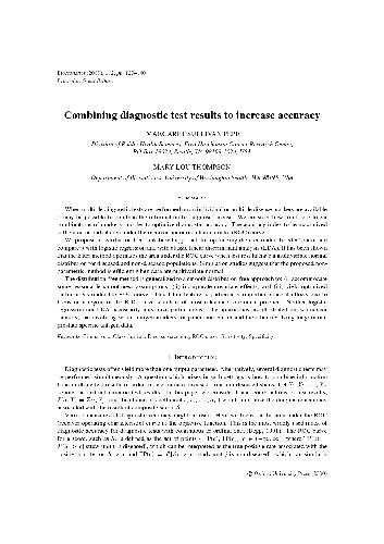 Combining diagnostic test results to increase accuracy