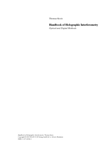 Handbook of Holographic Interferometry: Optical and Digital Methods