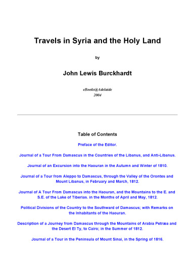 Travel in Syria and the Holy Land