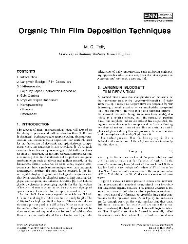 Organic Thin Film Deposition Techniques