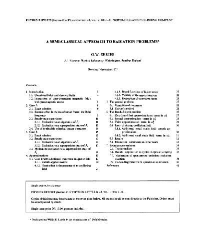 Physics Reports vol.43