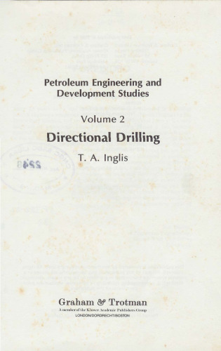 Directional Drilling (Petroleum Engineering and Development Studies) (v. 2)