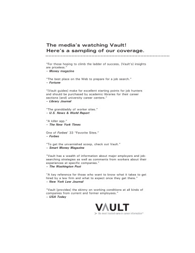 Vault Guide to the Top Government & Nonprofit Employers, 2009 Edition