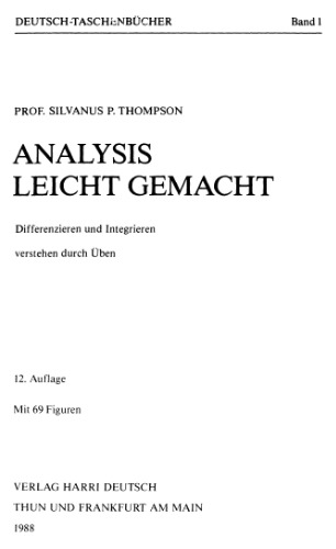 Analysis leicht gemacht