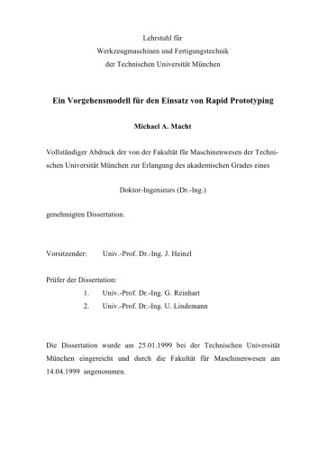 Ein Vorgehensmodell für den Einsatz von Rapid Prototyping
