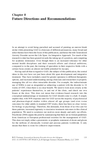 Generalized Anxiety Disorder Across the Lifespan: An Integrative Approach