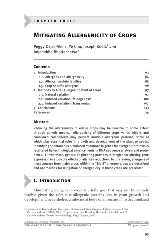 Mitigating Allergenicity of Crops