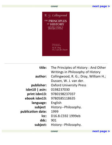 The Principles of History: And Other Writings in Philosophy of History