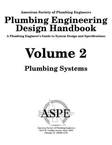 Plumbing Engineering Design Handbook (Plumbing Systems, Volume 2)