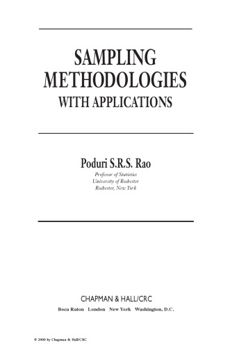 Sampling Methodologies with Applications (Texts in Statistical Science)
