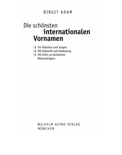 Die schönsten internationalen Vornamen