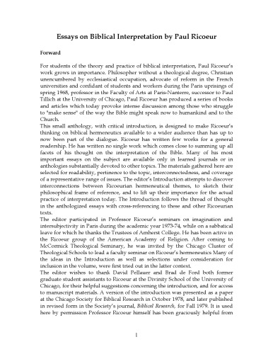 Essays on Biblical Interpretation