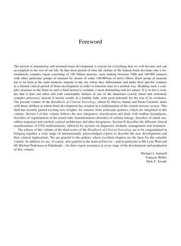 Malformations of the Nervous System: Handbook of Clinical Neurology Vol 87 (Series Editors: Aminoff, Boller and Swaab)