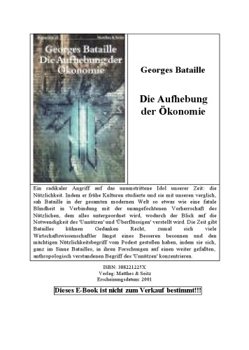 Die Aufhebung der Ökonomie