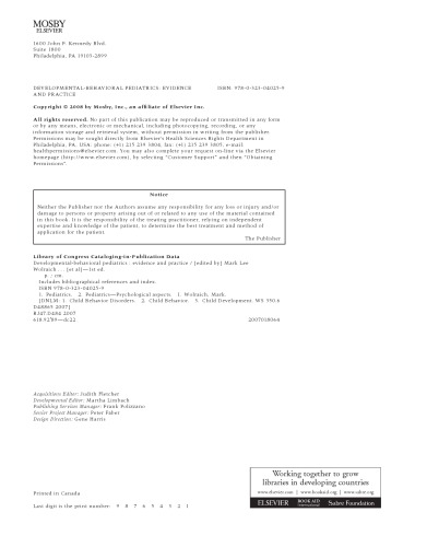 Developmental-Behavioral Pediatrics:  Evidence and Practice