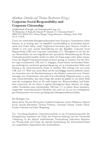 Corporate Social Responsibility und Corporate Citizenship