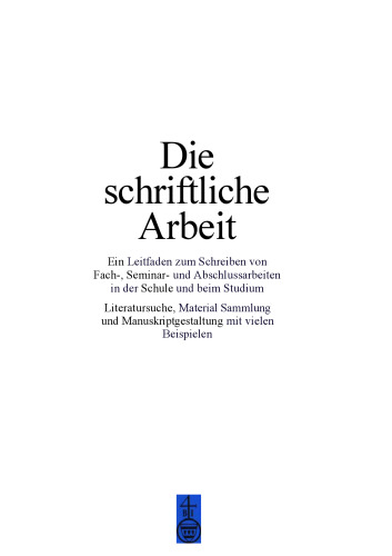 Duden. Die schriftliche Arbeit