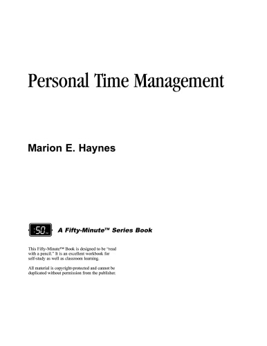 Personal Time Management (Crisp Fifty-Minute Series)