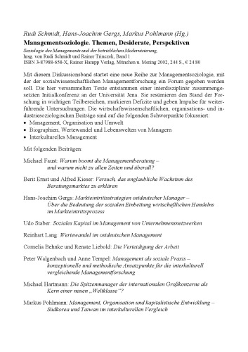 Managementsoziologie