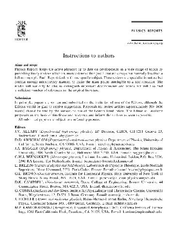 Physics Reports vol.362