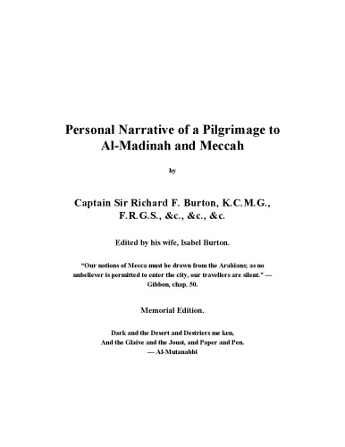 Personal Narrative of a Pilgrimage to Al-Madinah and Meccah: Volumes 1 & 2