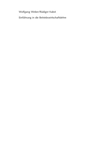 Einführung in die Betriebswirtschaftslehre 6. Auflage