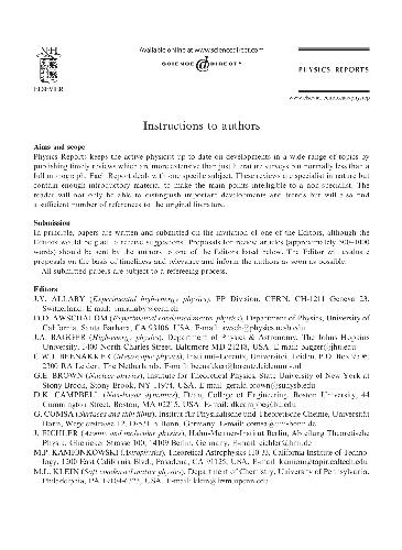 Physics Reports vol.386