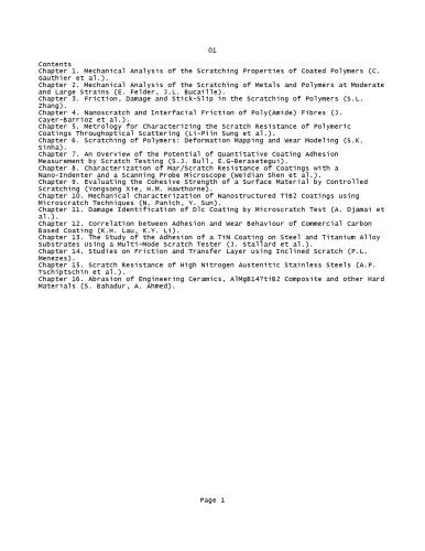 Scratching of Materials and Applications, Volume 51 (Tribology and Interface Engineering) (Tribology and Interface Engineering)