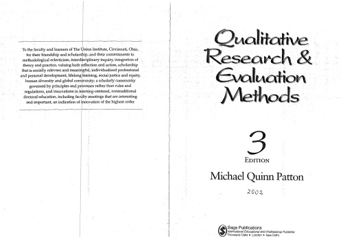 Qualitative Research & Evaluation Methods