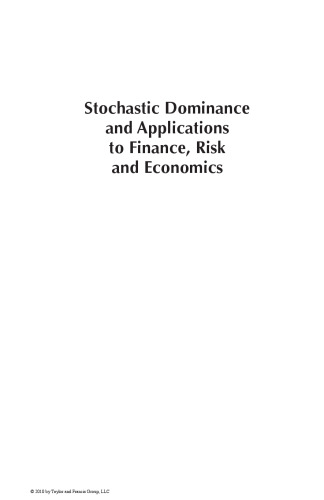 Stochastic Dominance and Applications to Finance, Risk and Economics