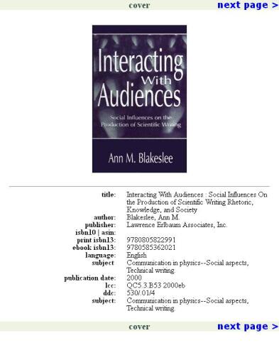 Interacting With Audiences: Social Influences on the Production of Scientific Writing (Rhetoric, Knowledge, and Society Series)