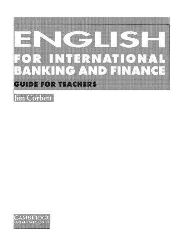 English for International Banking and Finance Guide for teachers