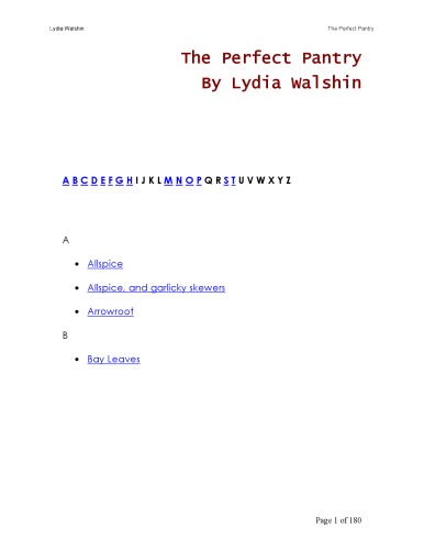 The Perfect Pantry - Spices, Herbs, Condiments