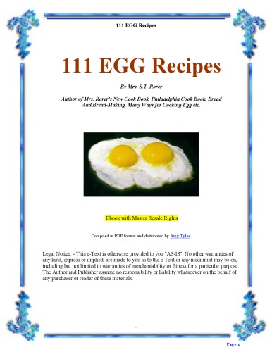 111 EGG Recipes Cook Book