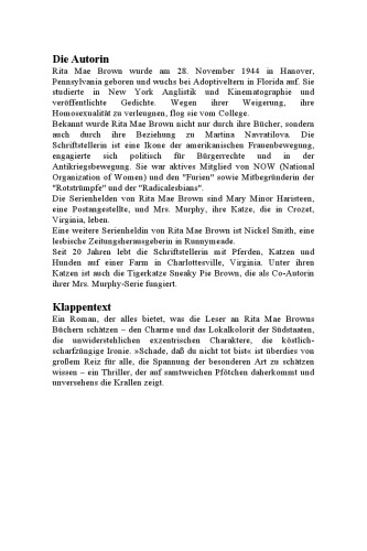 Schade, daß du nicht tot bist. Ein Fall für Mrs. Murphy