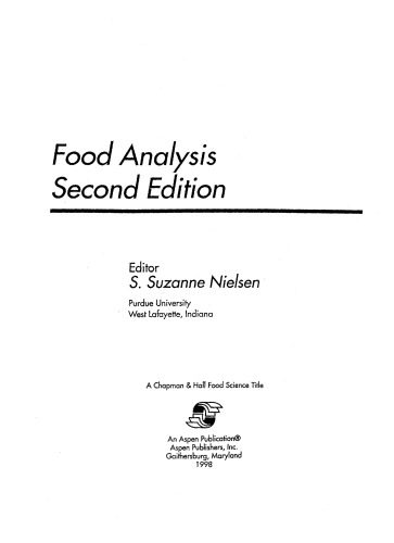 Food Analysis (Food Science Texts Series)
