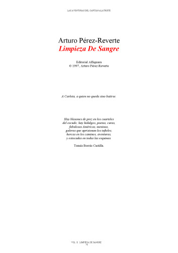 Limpieza de sangre (Las aventuras del Capitan Alatriste, 2)