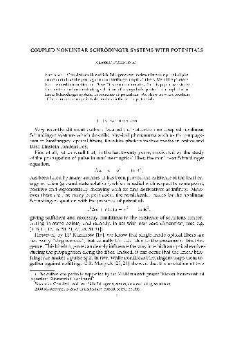 Coupled nonlinear Schrodinger systems with potentials