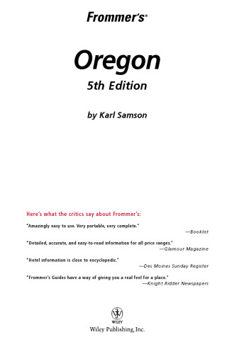 Frommer's Oregon (Frommer's Complete)