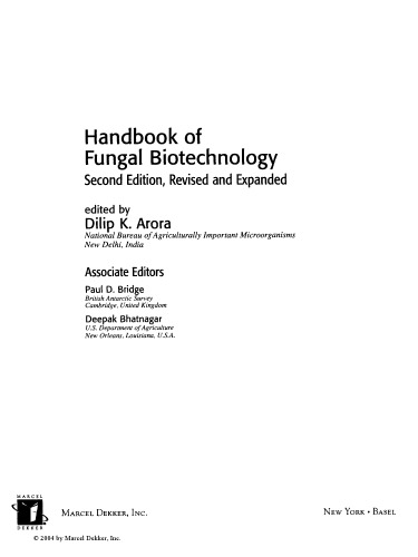 Handbook of fungal biotechnology, Volume 20