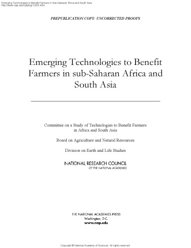 Emerging Technologies to Benefit Farmers in Sub-Saharan Africa and South Asia