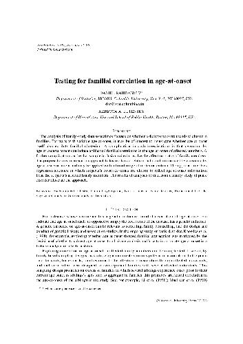 Testing for familial correlation in age-at-onset